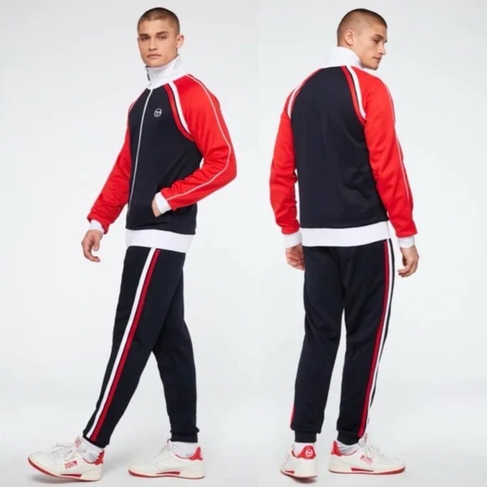 Men's Red & Black Track Jacket and Pants Set